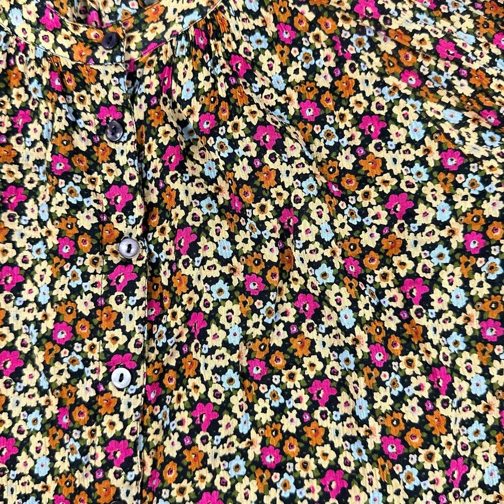 Olivia James The Label Floral Emory Blouse Womens Small Multicolor  Cotton - Picture 6 of 8